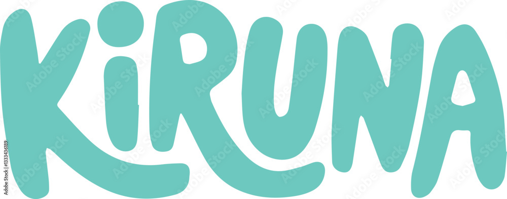 Kiruna City Name Handwritten Style.