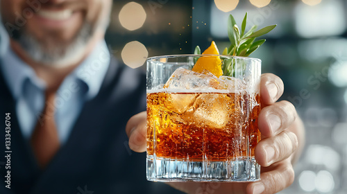 Bartender crafting specialty cocktails in a trendy bar beverage photography elegant atmosphere close-up perspective mixology art