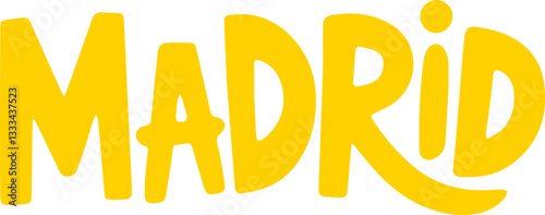 Madrid City Sticker Design.