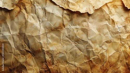 Aged, crumpled, antique paper texture with creases and stains.