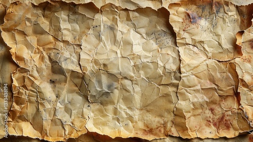 Aged, crumpled, antique paper texture with stains and creases.