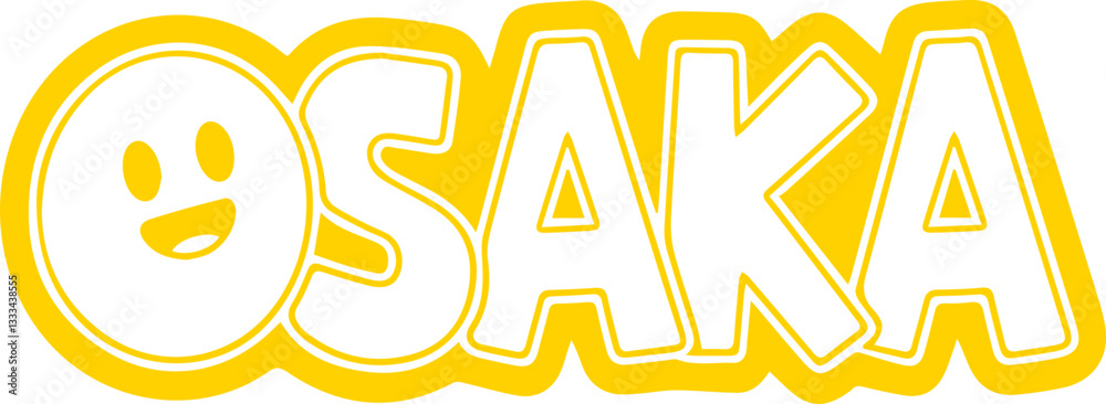 Fototapeta premium Osaka Smiley Face Text Design.