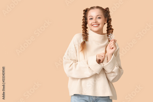 Happy beautiful young woman...
