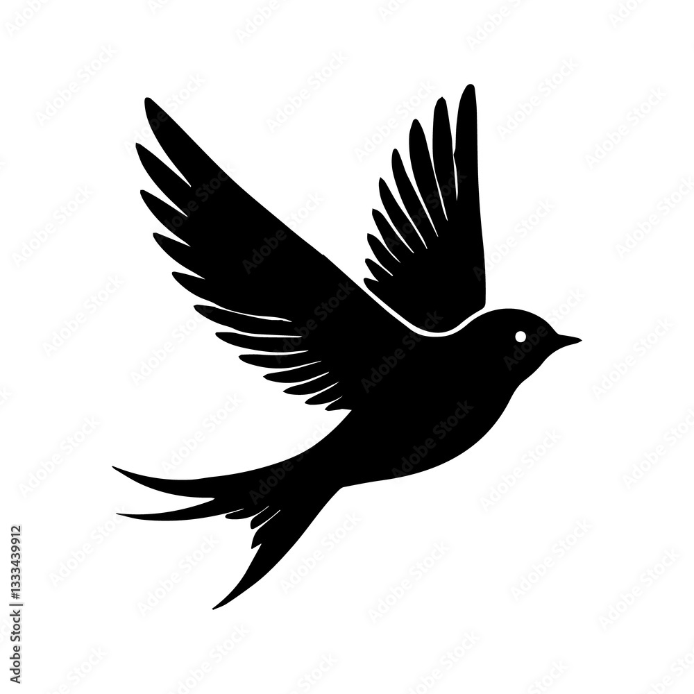 Obraz premium flying bird silhouette vector