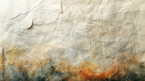 Distressed Paper Background with Abstract Watercolor Wash
