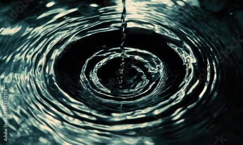 Water drop creating ripples photo