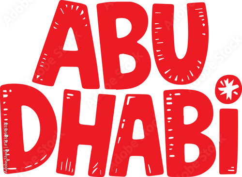 Abu Dhabi Hand-drawn Lettering.