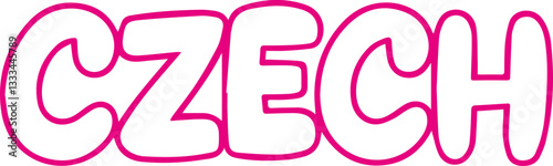 Colorful Czech Republic Text.