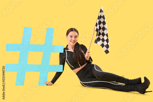 Beautiful grid girl with ra...