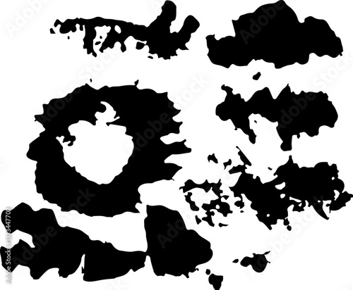 
set of brush spots black on white