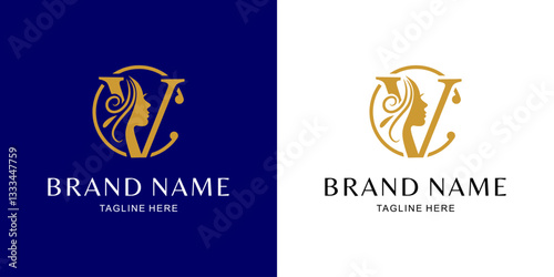 Creative Logo Letter CV,VC Beauty, Illustration, Design Inspiration, Vector, Icon