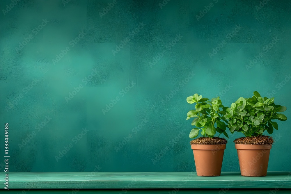 Diminutive peat planting pots displaying fragile new plant life lush and vibrant greenery emerging placed upon a worn and weathered green wooden backdrop with a diffused natural light Diminutive peat planting pots displaying fragile new plant life lush and vibrant greenery emerging placed upon a worn and weathered green wooden backdrop with a diffused natural light
