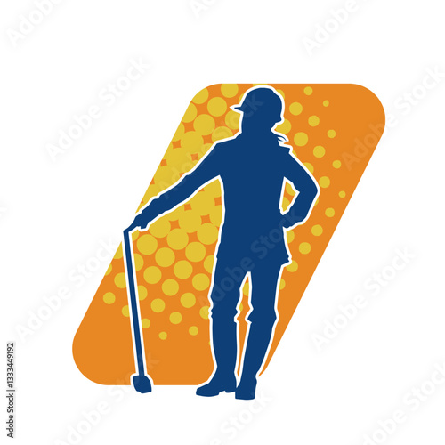 Silhouette of a worker in action pose using his sledge hammer tool.