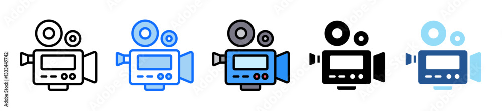 Video Camera Icon Set Multiple Style Collection Video Camera Icon Set Multiple Style Collection