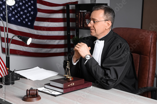 Mature judge with justice s...
