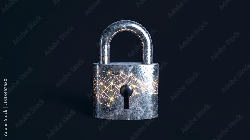 Cyber Security Glowing Network Padlock Digital Data Protection High Resolution Image Cyber Security Glowing Network Padlock Digital Data Protection High Resolution Image