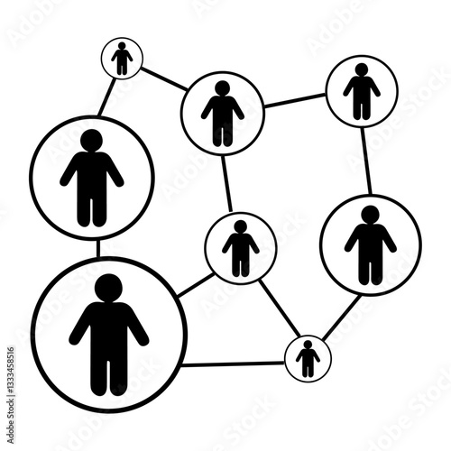 people network icon vector  linear icon on a white background.