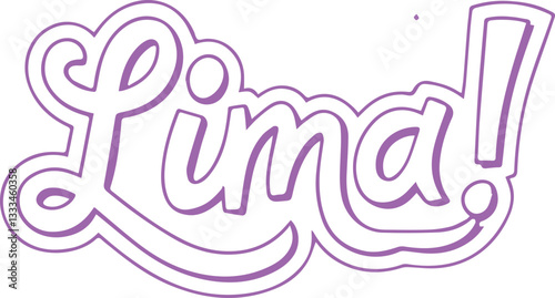 I'm Lima! Fun City Name Sticker Design.