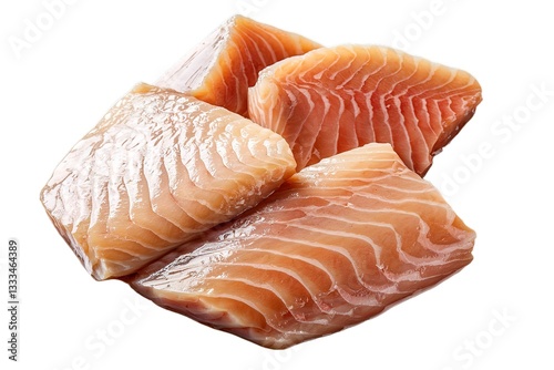 chunks of uncooked fish fillet