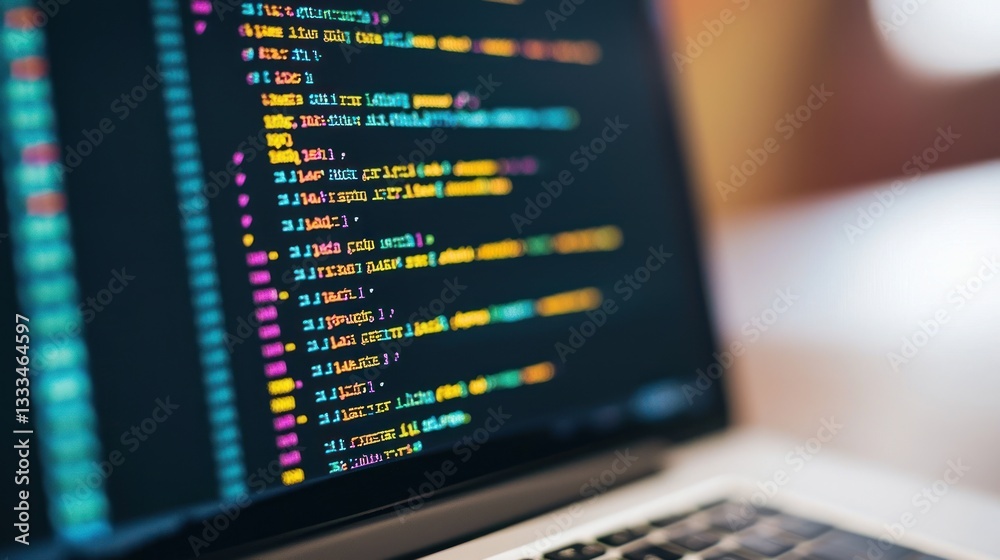 Colorful Code: A Close-Up of Programming on a Laptop Screen Colorful Code: A Close-Up of Programming on a Laptop Screen