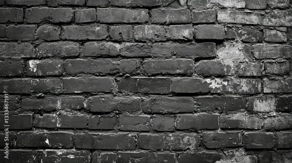 Fototapeta premium Texture of a black painted brick wall as a background or wallpaper