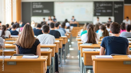 Students Attentively Listening in a Classroom Lecture