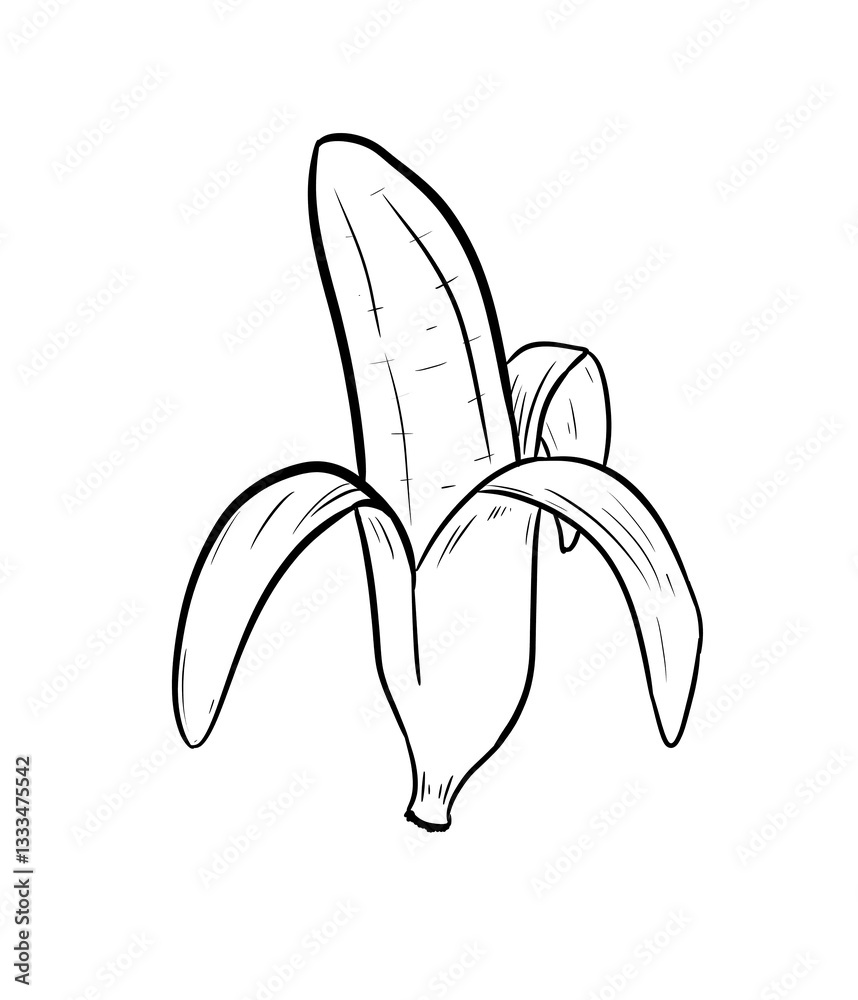 banana digital illustration isolated black and white banana digital illustration isolated black and white