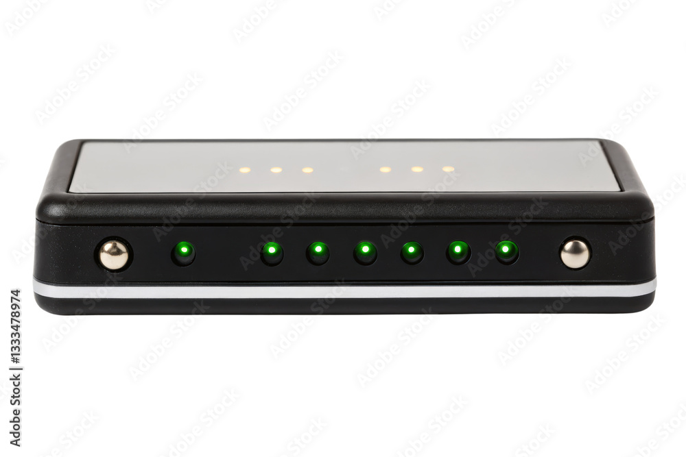 Black modem router isolated with transparent background Black modem router isolated with transparent background