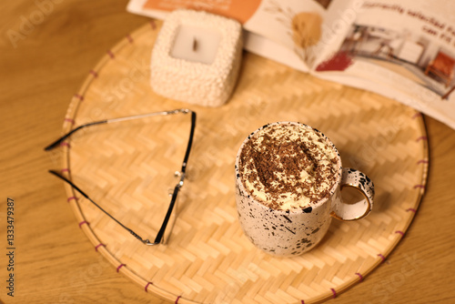 Cup of hot chocolate with w...