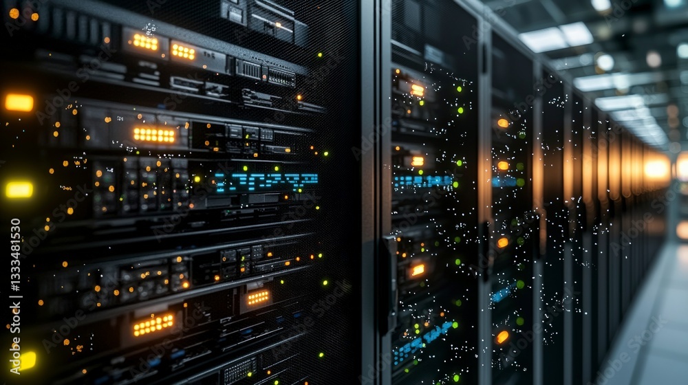 High Tech Server Room Data Center Network Technology AI Internet Cybersecurity Dig High Tech Server Room Data Center Network Technology AI Internet Cybersecurity Dig