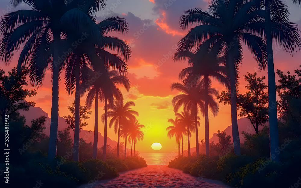 Obraz premium sunset on the beach