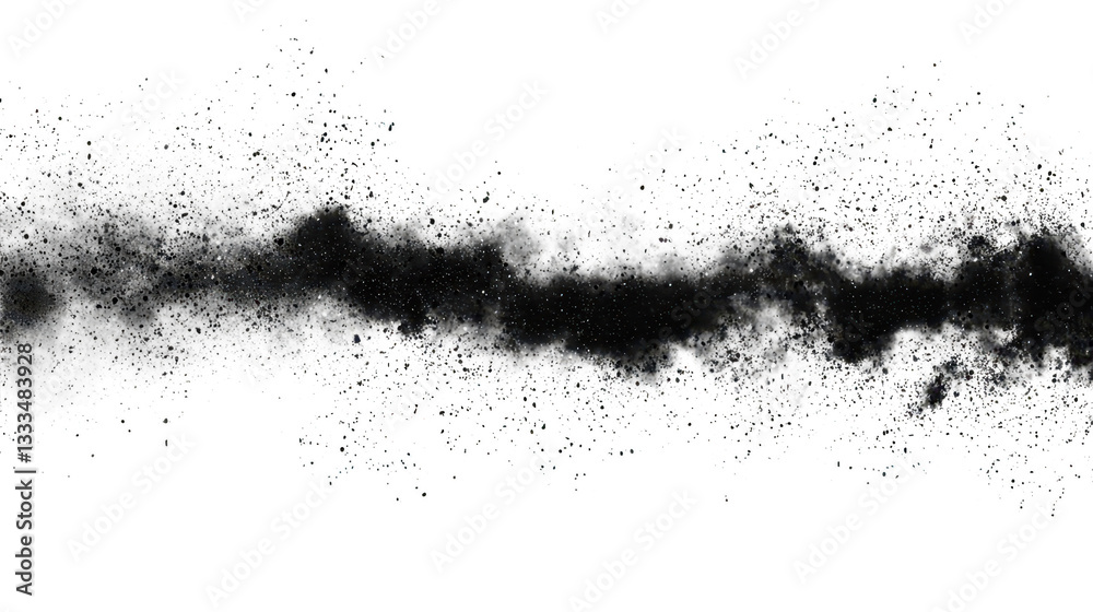 Obraz premium Black and white abstract background with dust particles, a textured monochrome design