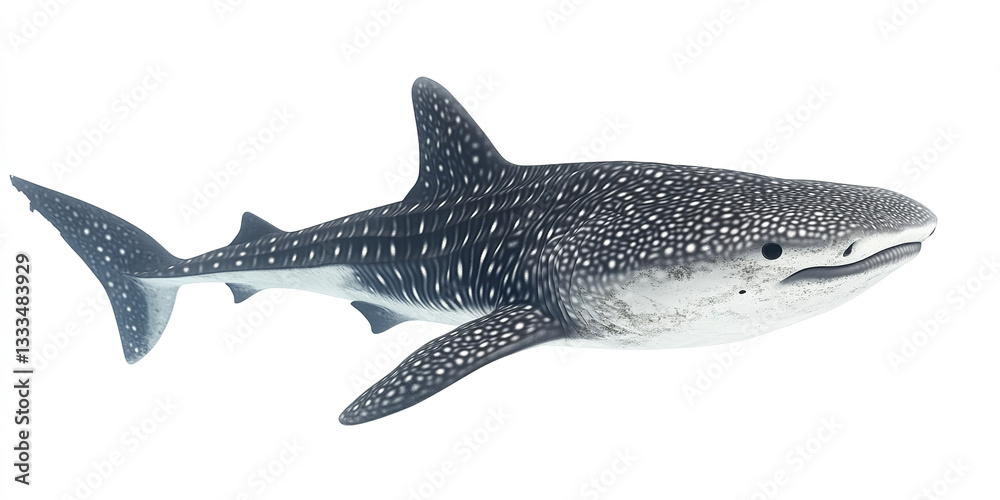 Fototapeta premium massive whale shark gliding forward with its spotted body