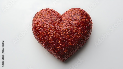 Red Heart Shaped Candy for White Background.