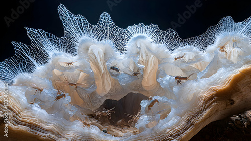 Extreme Macro Photograph Of A Textured Wood Surface Captured In Natural Light photo