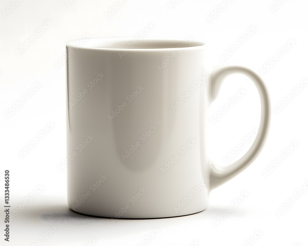 Obraz premium Empty White Ceramic Mug