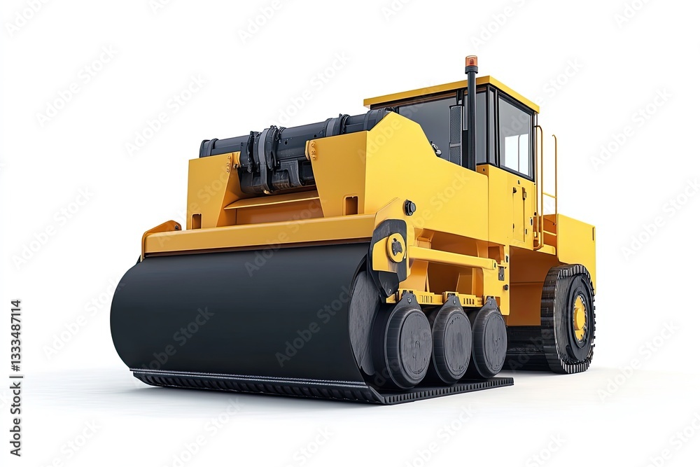 Obraz premium Road Roller isolated on a white background