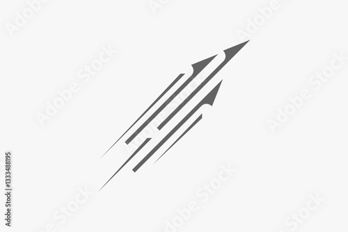 arrow or spear move up fast logo