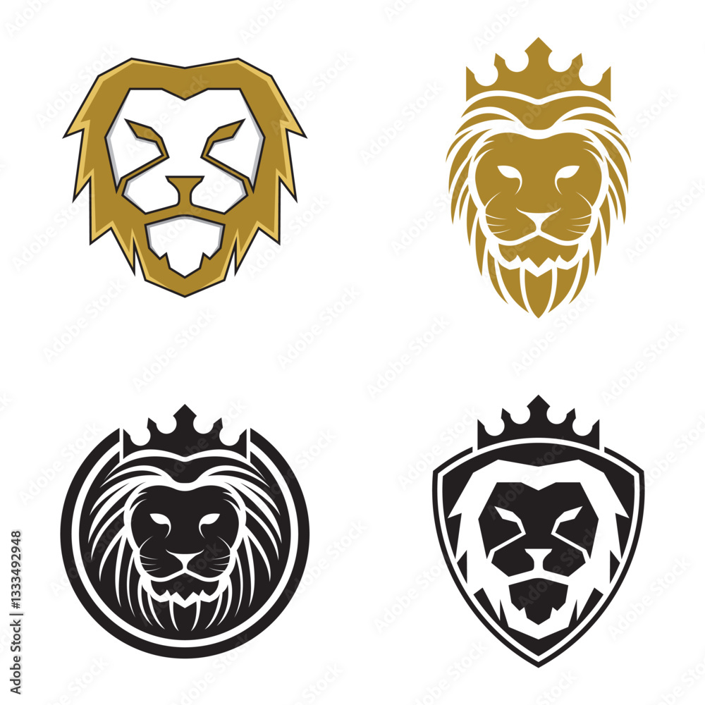 Lion head vector logo design Lion head vector logo design