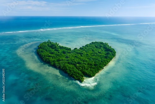 Heart-Shaped Island in Turquoise Waters