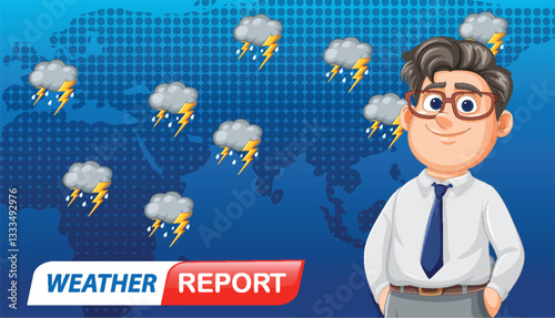 Animated Weather Report Illustration