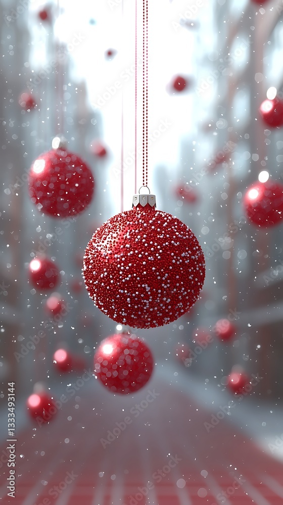 Snowy City for Red Ornaments Falling. Snowy City for Red Ornaments Falling.