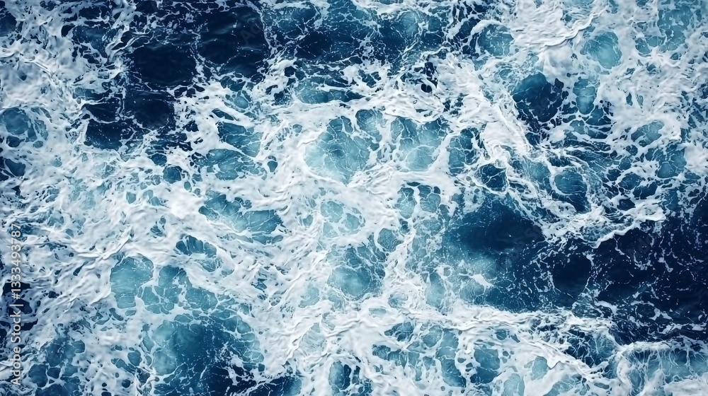 Fototapeta premium Capturing the natural texture in turbulent ocean waves.