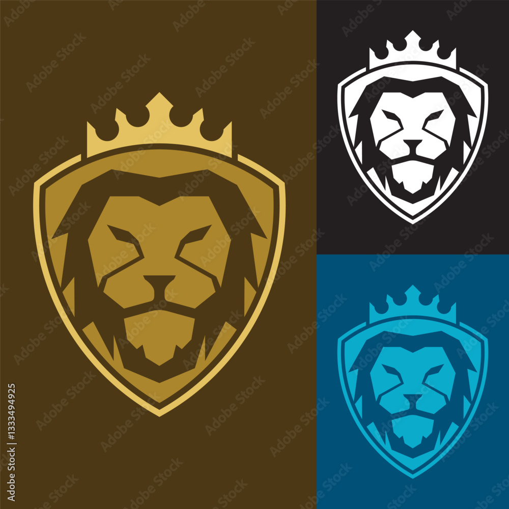 Obraz premium Lion head vector logo design