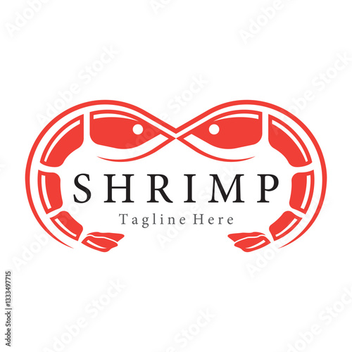 Two shrimp vector logo design