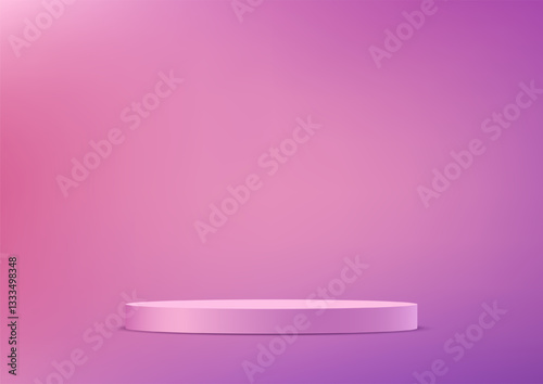 Pink and purple background vector 3d with podium space for selling products on the website. Display of cosmetic products. Stage or podium. Product display background. Vector illustration.