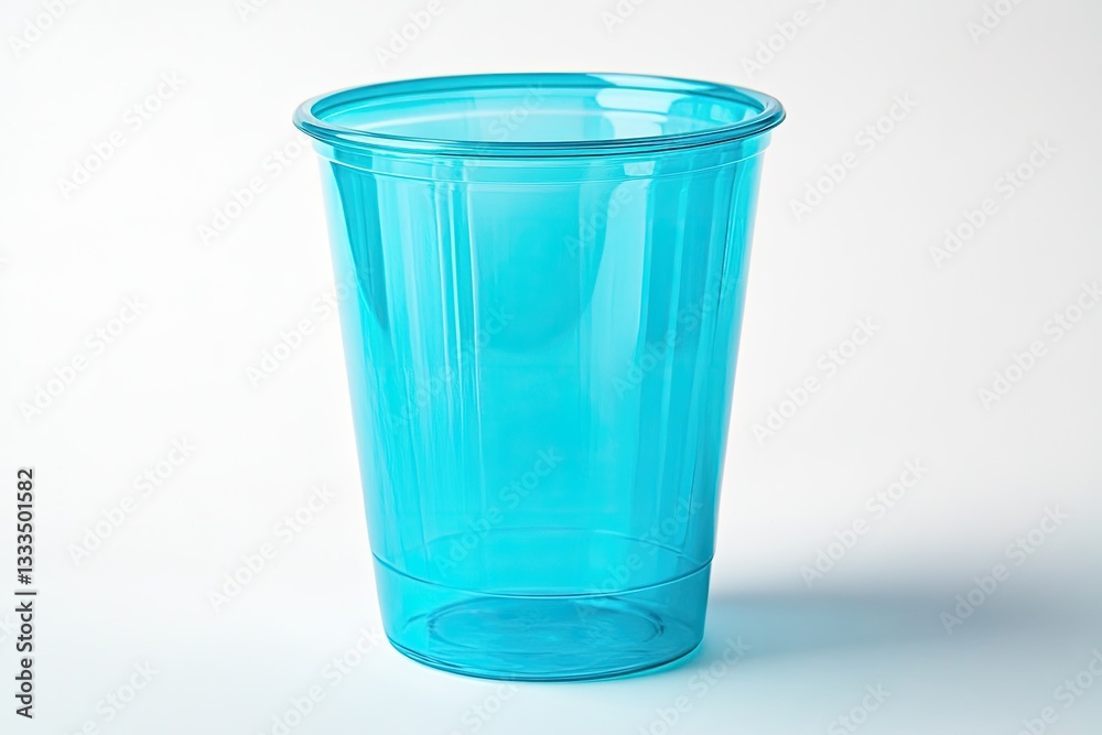 Empty, vibrant blue plastic cup Empty, vibrant blue plastic cup
