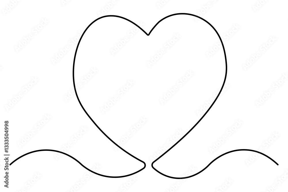 Heart continuous single line art drawing. Hand drawn doodle heart outline vector illustration
Heart continuous single line art drawing. Hand drawn doodle heart outline vector illustration