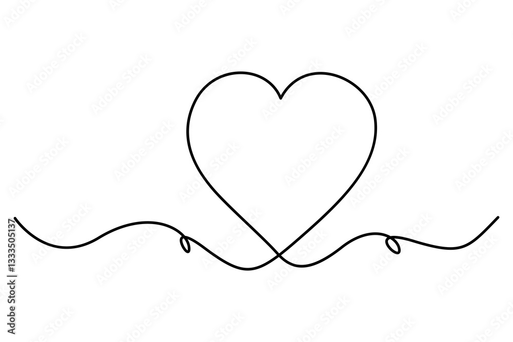 Heart continuous single line art drawing. Hand drawn doodle heart outline vector illustration
Heart continuous single line art drawing. Hand drawn doodle heart outline vector illustration