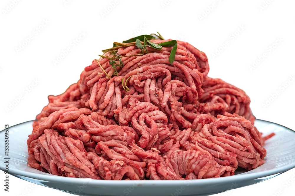 A photo of a pile of freshly ground pork meat A photo of a pile of freshly ground pork meat